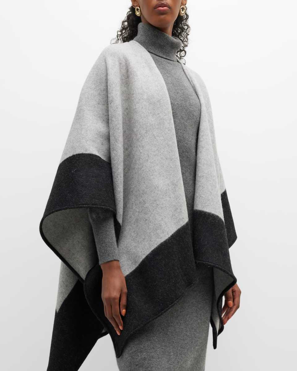 Two-Tone Wool Cape